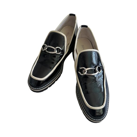 DONALD J PLINER Tabitha Black White Patent Leather Loafers Size 7.5 - Picture 2 of 11